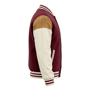 Chaqueta Varsity de Lana Premium Personalizada para Hombre, Estilo Casual de Invierno, con Logotipo Bordado en la Parte Delantera, Cuello Alto, Chaqueta Bomber de Lujo - Product Image 4