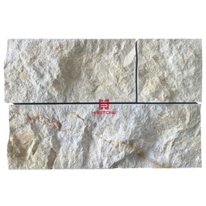 Revêtement mural extérieur en carreaux de marbre à face brisée, tailles et couleurs variées (gris, blanc, beige, noir), imperméable et durable - Product Image 3