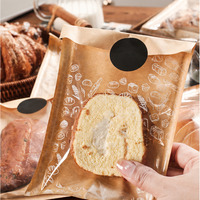 Sac d'emballage en papier kraft pour pain artisanal avec fenêtre transparente, pochette micro-ondable pour boulangeries