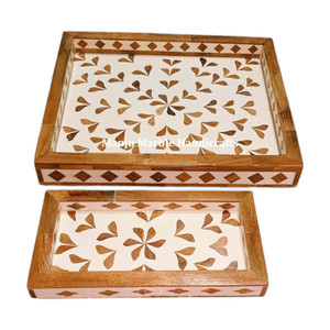 Bandeja de fregona de Material Mdf con incrustaciones de hueso nuevo de aspecto moderno Premium de mejor diseño clásico con forma rectangular para la decoración del hogar y el Hotel - Product Image 1