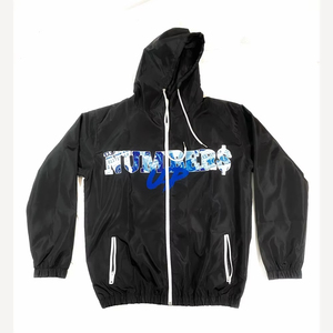 Ensemble de survêtement d'été personnalisé pour homme, deux pièces, avec fermeture éclair, coupe-vent en polyester, veste courte et short - Product Image 5