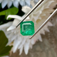 Émeraude naturelle certifiée du Zambie, taille carrée, avec un bel éclat, pierre précieuse non montée pour la création de bijoux, 1,54 carat