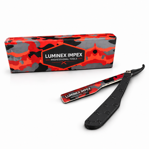 Navaja de Afeitar Recta Vintage Luminex Impex con Mango de Concha de Abulón y Acero al Carbono, Lista para Usar en Barberías y Salones - Product Image 5