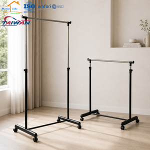 Perchero de Metal de Una Barra de Alta Calidad Hecho en Taiwán, Ajustable en Altura, Ahorra Espacio para Uso Doméstico - Product Image 3