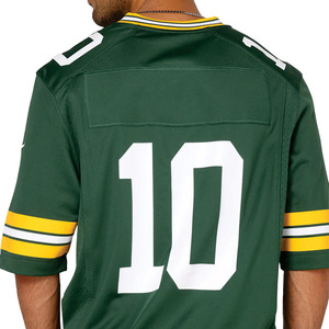 Maillot de football américain tendance vert de qualité supérieure en mesh respirant pour entraînement d'équipe, t-shirt de sport avec impression de numéro, commande en gros OEM - Product Image 5