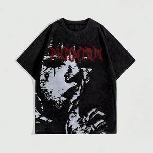 Camiseta con Gráficos Impresos en DTG Personalizada, Camiseta Oversize de Algodón Estilo Urbano, Fabricante de Camisetas con Impresión DTG de Marca Privada OEM, Venta al Por Mayor - Product Image 1