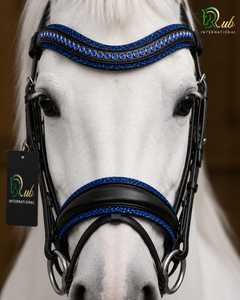 Brida de Cuero para Caballo Rub International con Ribete Azul, Equipo de Montar Cómodo para Caballos - Product Image 4