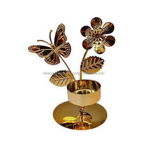 Mini bougeoir en fer plaqué or élégant et luxueux pour les fêtes de mariage et la décoration intérieure aux meilleurs tarifs du fournisseur - Product Image 5