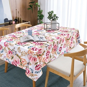 Floral Printed Square Tablecloth Elegant Reusable Cloth <b>Table</b> <b>Cover</b> for Home Dining Room - Product Image 3