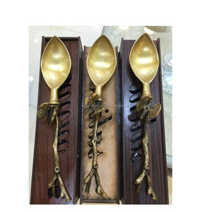 Metal Brass Flatware <b>Set</b> Restaurant Spoon Fork Knife Stainless Steel Gold Cutlery <b>for</b> Customized Size and <b>Sale</b> - Product Image 5