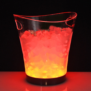 Tinh thần rõ ràng nhựa Champagne thắp sáng LED chiếu sáng Xô đá - Product Image 3