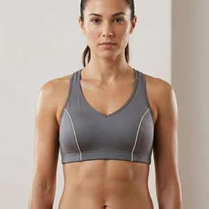 2025 New Ld Design Push Reflective Front Logo Mesh Yoga Sport <b>Bra</b> Women Breathable High Support Four-Way Stretch Semi-fixed <b>Cup</b> - Product Image 5