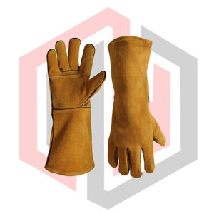 Guantes de Soldadura de Cuero Largos, Talla Única, Flexibles, Transpirables, Resistentes a Desgarros, Aislantes del Calor, Color Personalizable - Product Image 4