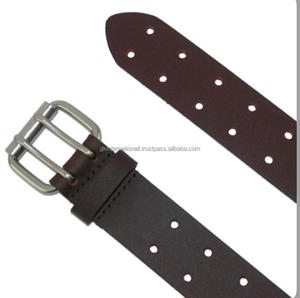 Ceinture décontractée en cuir couleur marron double broche prix de gros hommes mode cuir ceinture décontractée sur mesure double boucle ardillon - Product Image 2