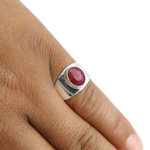 Root Chakra Natural Ruby Gemstone <b>Ring</b> Natural Oval Cut Gemstone 925 Sterling Silver Wide Band Pretty Bohemian <b>Statement</b> <b>Ring</b> - Product Image 5