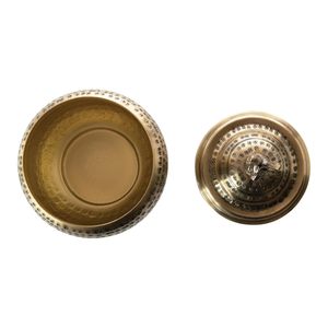 Vintage Brass Storage Jar with Deer Handle Lid Engraved Decorative <b>Container</b> Antique Style Trinket Box Handmade Metal Candy - Product Image 6