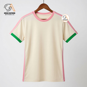 Vêtements grecs Alpha Kapa Soror T-shirt à col rond uni 100% coton respirant rose vert manches courtes coupe classique - Product Image 2