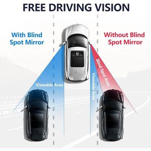Rétroviseur d'angle mort universel sans cadre à lentille convexe en verre HD réglable, fixation adhésive pour véhicules - Product Image 2
