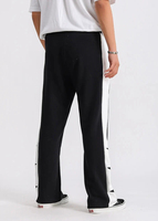 Pantalon de survêtement homme tendance hiver style hip-hop ample avec patchs personnalisés effet usé, coupe évasée, taille élastique 100% coton