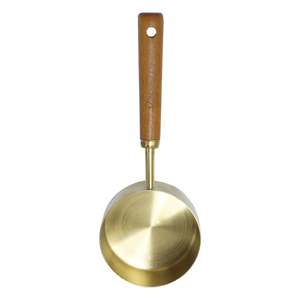 Measuring Cup <b>Copper</b> 125 ml With Wooden <b>Handle</b> Kitchen Measuring Cup Liquid Measuring Tool Durable Reusable - Product Image 3