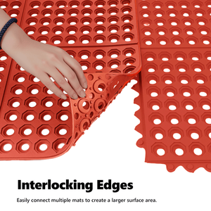 Alfombra de Cocina Antideslizante Roja de 90x90x1.2cm, Alfombra Gruesa para Piso, Diseñada para Mayor Comodidad y Durabilidad - Product Image 4