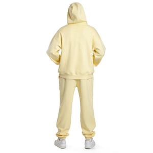 Most Trendy Cut and Sew Winter 2 <b>Pc</b> Tracksuit <b>Sets</b> Thick Hoodie Matching Jogger Sweatpants Two Piece Cotton Men's Sweat Suit - Product Image 2