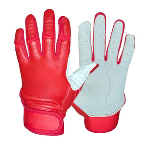Gants de frappeur de baseball en cuir rouge et blanc, paume respirante, antidérapants, sangle de poignet réglable, légers, séchage rapide pour XL XXL - Product Image 1