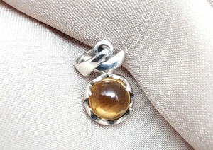 Colgante de Cabujón Redondo de Citrino Natural en Plata de Ley 925, Joyería Vintage para Mujer, Ideal para Fiestas, Proveedor Mayorista - Product Image 6
