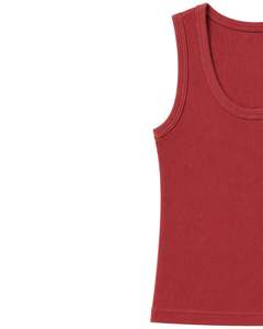 Camiseta sin mangas de algodón acanalado rojo personalizada para hombre, estilo casual, ajustada, para verano, gimnasio, chaleco elástico, camiseta interior, top personalizado. - Product Image 6