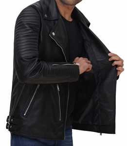 Veste en cuir noire élégante, vêtements d'extérieur tendance pour hommes, pour un style décontracté et streetwear - Product Image 3