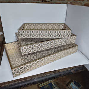 Juego de 3 bandejas de MDF de alta calidad, aspecto atractivo, muy vendido, diseño elegante, bandeja rectangular para servir a bajo precio - Product Image 4