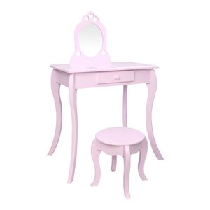 FCH Commode à pieds incurvés à tirage unique pour enfants Table pour enfants violette avec miroir simple et caractéristiques RT confortables - Product Image 3