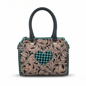 กระเป๋าเดินทางสุดหรูแบบกันน้ำ ลายตารางดอกไม้ หนังแท้ 100% รุ่นมินิ สปีดดี้ ดัฟเฟิล - Product Image 6