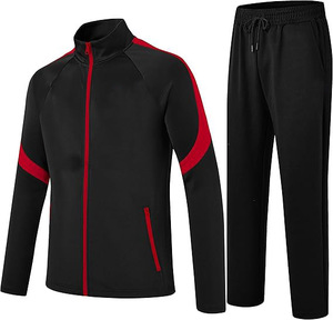 Men's Gray Lightweight 100% Polyester Streetwear Full <b>Zip</b> <b>Jacket</b> & Matching Pants Sportswear Set - Product Image 4
