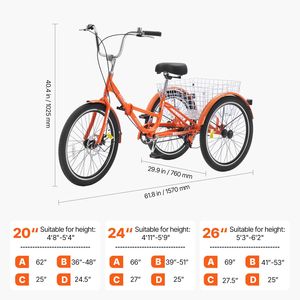 Triciclo Plegable de Aluminio Ligero de 20 Pulgadas para Adultos, con Canasta Trasera Grande, Bicicleta de 3 Ruedas para Carga - Product Image 2