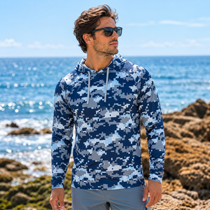 Wholesale Breathable Nylon Spandex fishing hoodie mens fishing <b>hooded</b> <b>shirt</b> outdoor brands fishing hoodie - Product Image 2