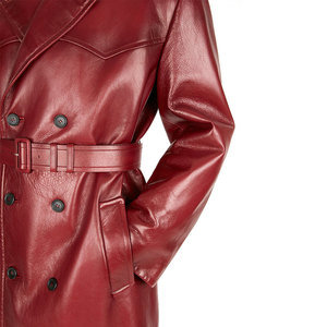 Oversized <b>Long</b> Leather Trench <b>Coats</b> Wholesale Fashion Streetwear Overcoat Custom PU Leather OEM ODM Private Label - Product Image 5