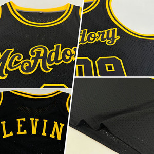 Maillot de basket-ball personnalisé en maille noire unisexe pour adulte, impression par sublimation, débardeur respirant en polyester, nom de l'équipe 00 - Product Image 2