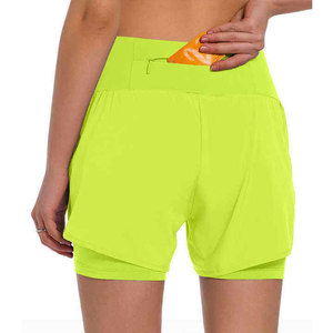 Yoga & Running High Waist Quick Dry Compression <b>Shorts</b> for <b>Women</b>-Skinny Fit Nylon Spandex - Product Image 4