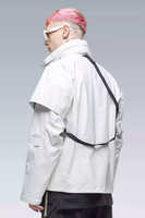Blouson Techwear à Capuche Homme Blanc Style Cyberpunk Futuriste Streetwear Coupe-Vent Tactique Cargo Fonctionnel Urbain Utilitaire Lettre
