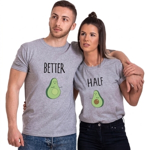 Camisetas de Pareja Personalizadas de Alta Calidad con Estampado de Aguacate y Letras, Ropa Casual de Verano para Enamorados - Product Image 1