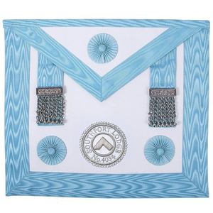 Delantal Masónico Personalizado para Maestro Masón, Regalia de Logia Azul con Borlas de Cadena Plateada - Product Image 1