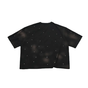 เสื้อเชิ้ตขี่ม้าแขนสั้นประดับเลื่อมสีเขียวสไตล์ตะวันตกสำหรับผู้ชาย ผ้าฝ้ายทอ 100% ประดับคริสตัล - Product Image 1