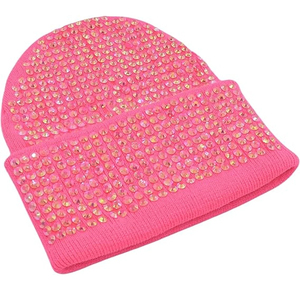Custom 100% Wool Winter Wear Beanie <b>Hats</b> Rhinestone Decoration Latest Style Premium Quality Rhinestone Pearl Beanies <b>Hats</b> - Product Image 4