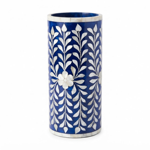 Jarrón de mesa de resina geométrico blanco y negro con incrustaciones de hueso y patrón de panal hecho a mano para decoración de lujo en el hogar y hoteles. - Product Image 6