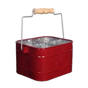 Organizador de utensilios de cocina de hierro galvanizado estilo rústico con 4 compartimentos y asa, organizador de cubiertos y condimentos de metal para encimera de cocina - Product Image 6