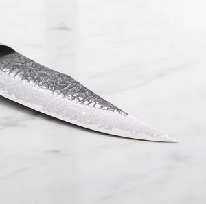 Couteau de chef en acier Damas forgé à la main, style japonais, manche en bois, ambidextre, extra tranchant, couteaux de cuisine multi-usages - Product Image 2
