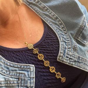Collar de Latón con 7 Chakras, Caja de Regalo, Hipoalergénico, Estilo Yoga, Boho, Hippie, Rústico, Étnico, Joyería Bonita para Venta al por Mayor y Fiestas - Product Image 4