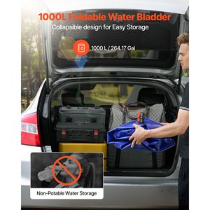 Contenitore Flessibile Pieghevole in PVC 1000D da 1000L (264 Galloni) per Stoccaggio Acqua, Serbatoio Multiuso a Grande Capacità - Product Image 2