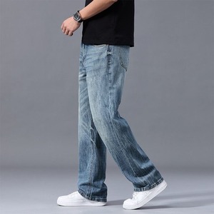 Best Selling Men's Baggy Fit <b>Jeans</b> Pant Premium Quality New Design Mid <b>Waist</b> High Street Style 100% Cotton Breathable Button - Product Image 3